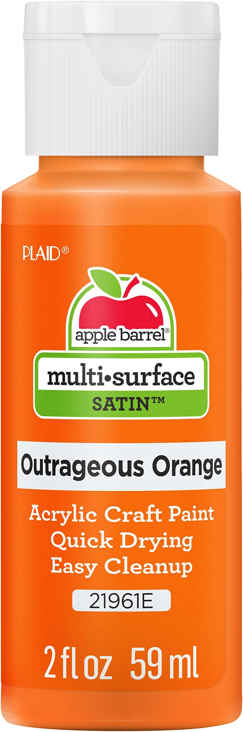 2oz Multi-Surface Satin Acrylic Paints Outrageous Orange