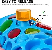 Vista 4 de 4 PCS Moldes de Silicona para Caramelos Gomosos, 55 Cavidades Moldes Redondos Antiadherentes para Pequeños Caramelos Duros, Chocolates, Caramelos