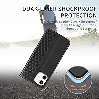 Vista 6 de Funda tipo cartera para iPhone 12/12 Pro de 6.1 pulgadas - [Fuerte magnético] Funda de piel sintética con tarjetero y función atril para teléfono