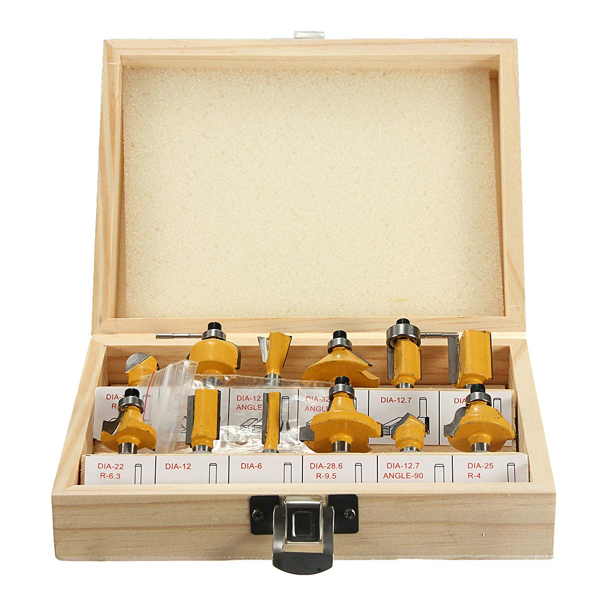 Fase Router, Holzfräser 12-teiliges Fräser-Set mit 1/4-Zoll-Schaft, Hartmetall-Holzbearbeitungsschneider, Drehwerkzeug