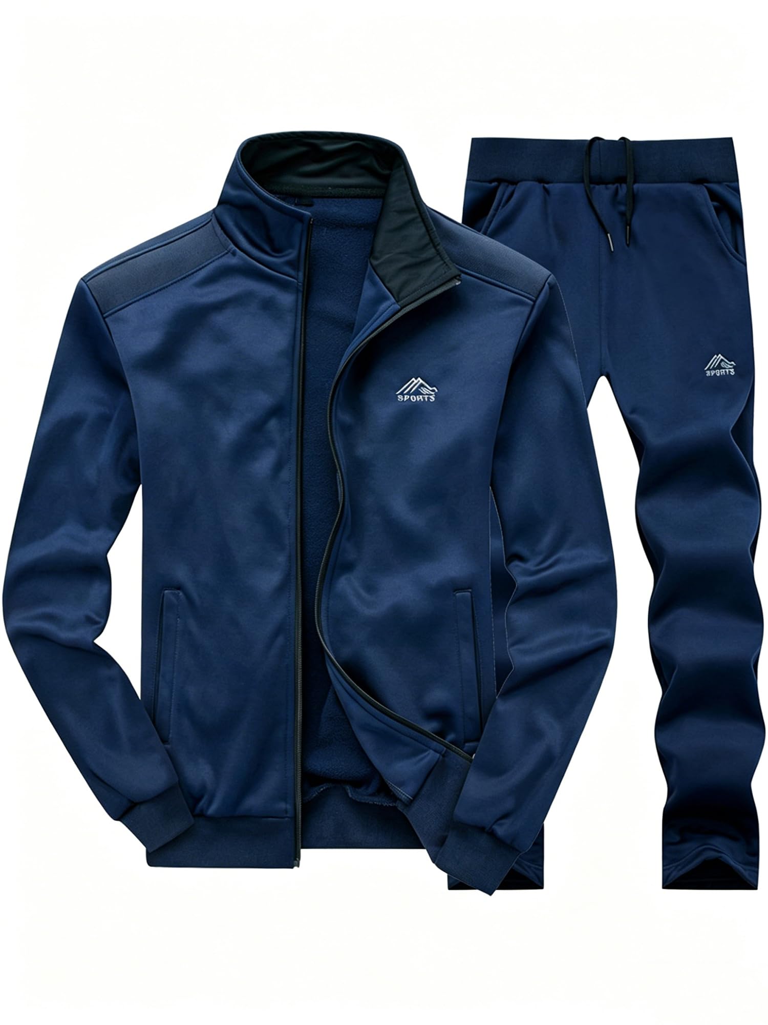 FTCayanz Trainingsanzug Herren Jogginganzug Langarm Reißverschluss Jogging Anzug Sweatshirt für Freizeit Sport