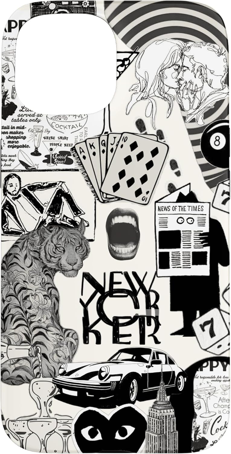 Street Retro Icons Collage Black and White Case for iPhone 11