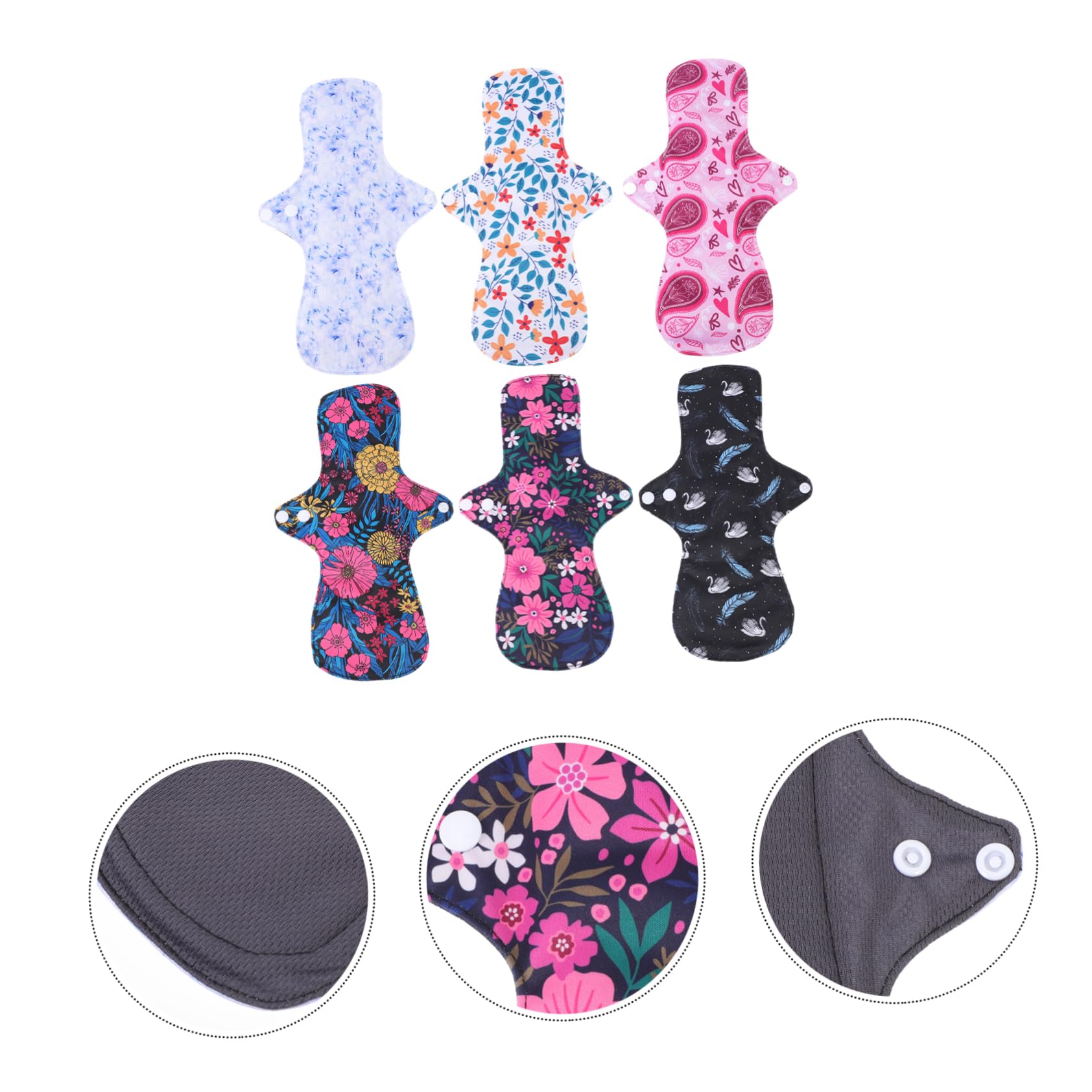 MAGICLULU 6 Compresas Reutilizables para Mujeres Adultas Material Pul y Membrana, Toallas Menstruales Duraderas para Uso Diario y Viajes Color Aleatorio