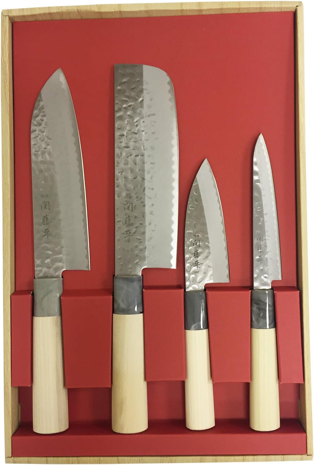 Amazon.co.jp Yaxel 32058 Heisaku Kanto Knife, Set of 4, Santoku Knife