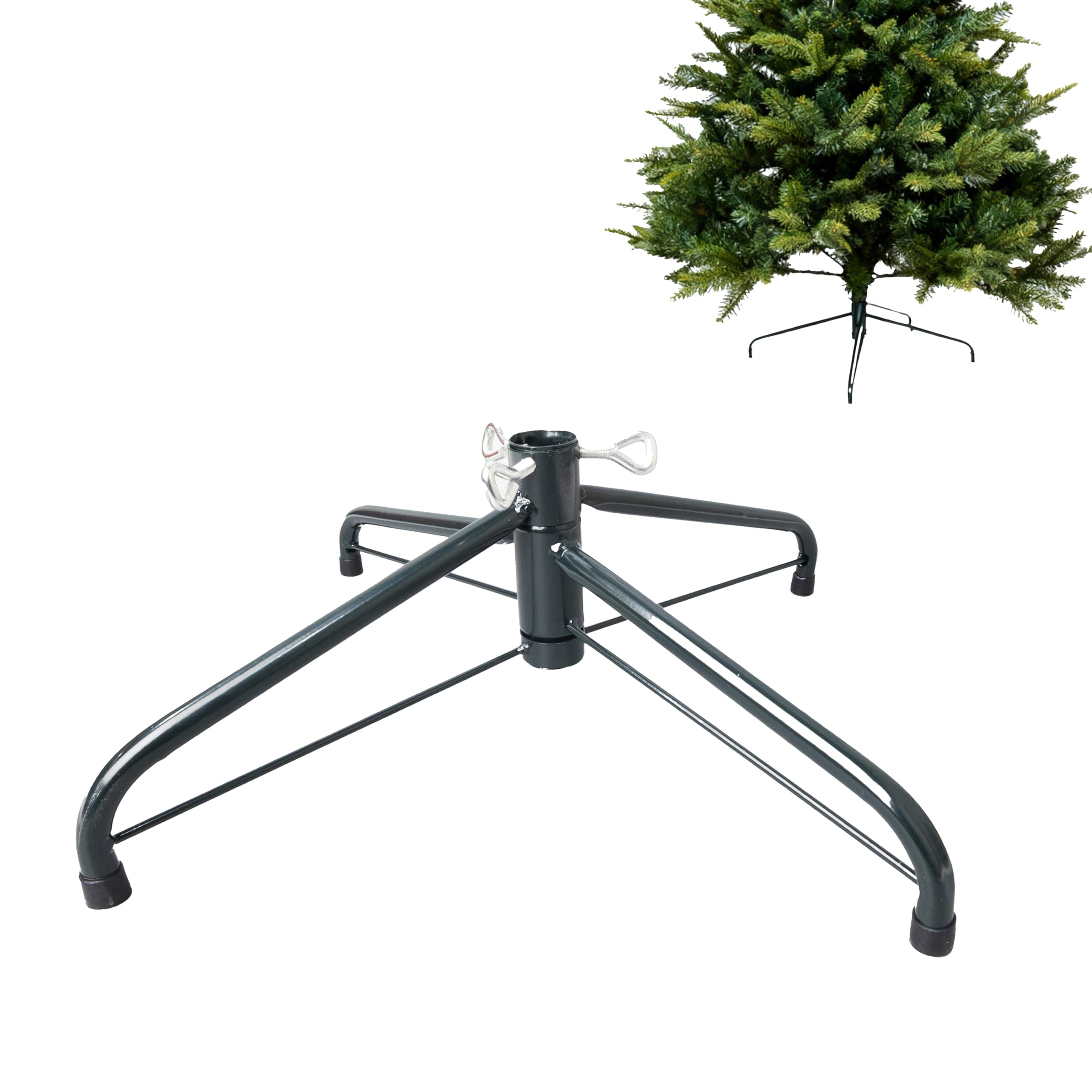 Christmas Tree Stand for Artificial Trees Holder 40cm Metal Base Heavy Duty Foldable Height Extender Legs with Adjustable Screws Sturdy Bracket for 4ft,5ft,6ft Green