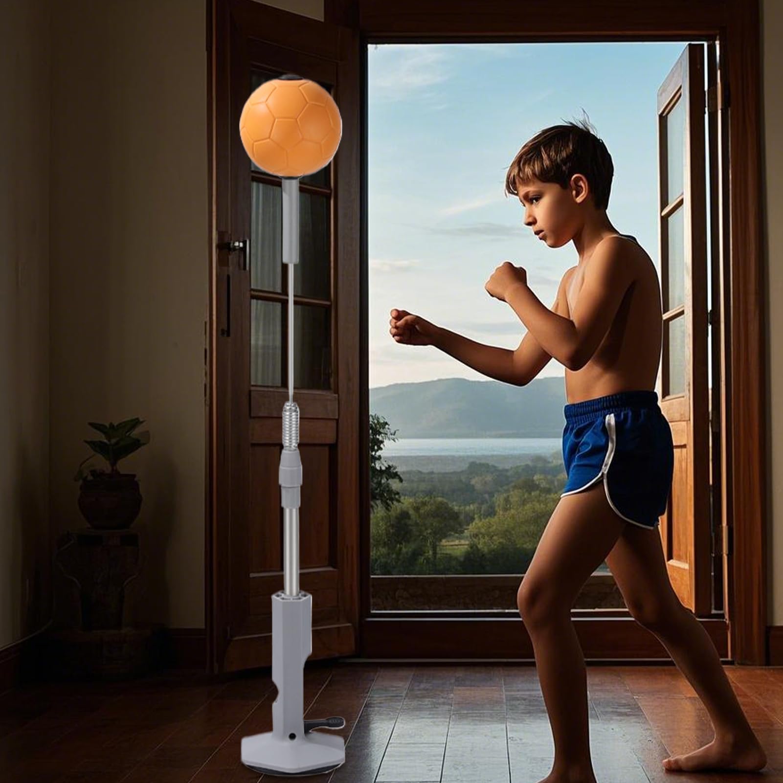 Sacco Reattivo Altezza Regolabile Potente Coordinazione Occhio-Mano | Sacco Reflesso Boxe Allenamento a Casa Bambini Adulti Adolescenti Sacco Da Pugilato Speed Ball Attrezzatura Fitness