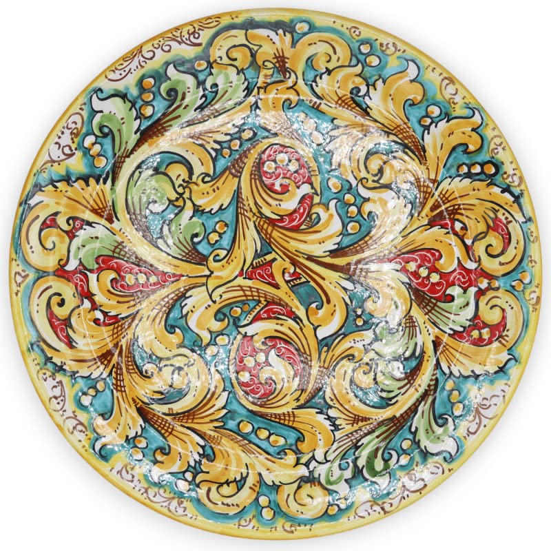 Plato de cerámica Caltagirone artesanal Sicilia Bedda regalo exclusivo de bodas de 45cm