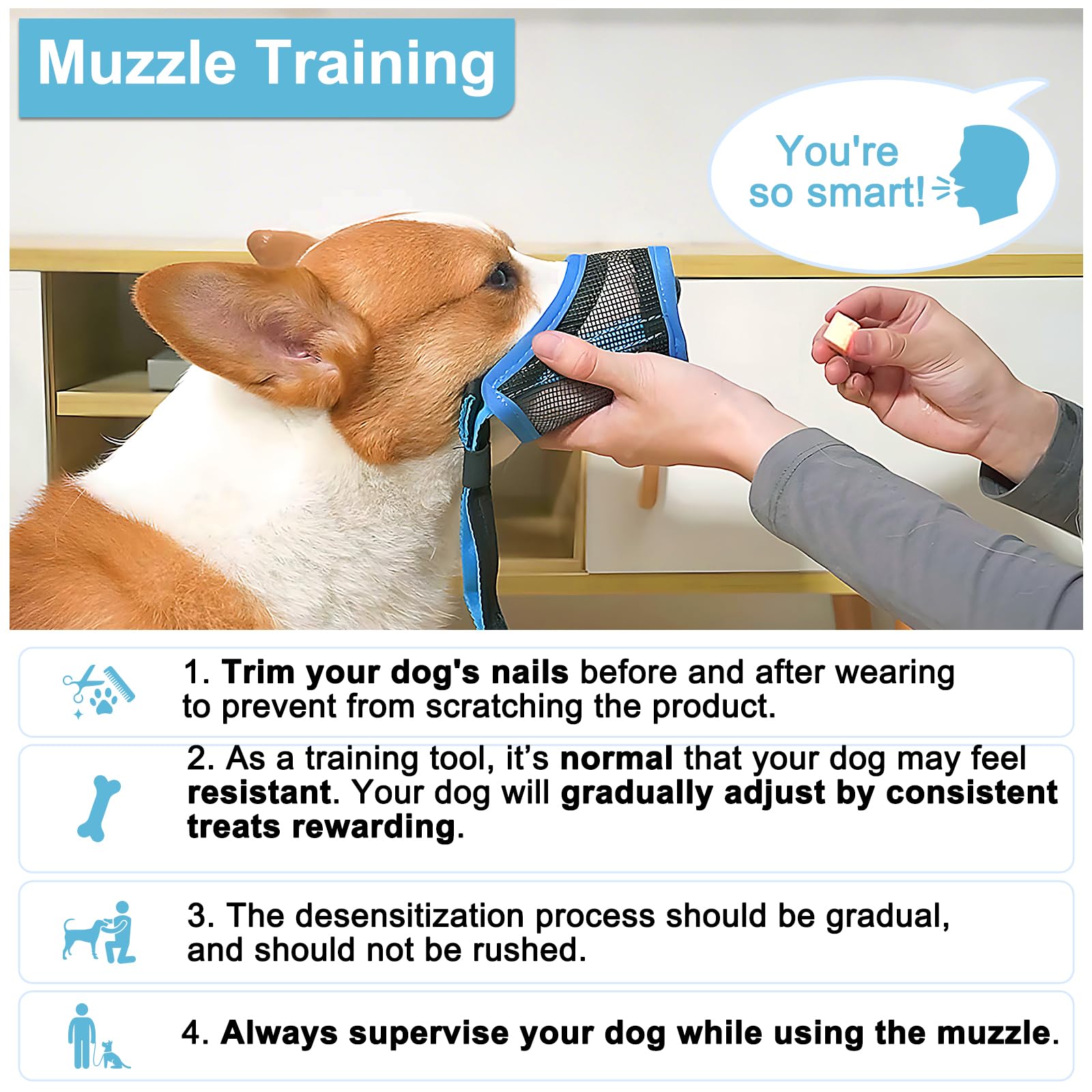 Muselière Pour Chien - Pour Chiens De Petite, Moyenne Et Grande Taille - Empêche La Mastication Et Les Morsures - Panier Souple Permettant De Haleter Et De Boire - Respirante, Confortable, Légère