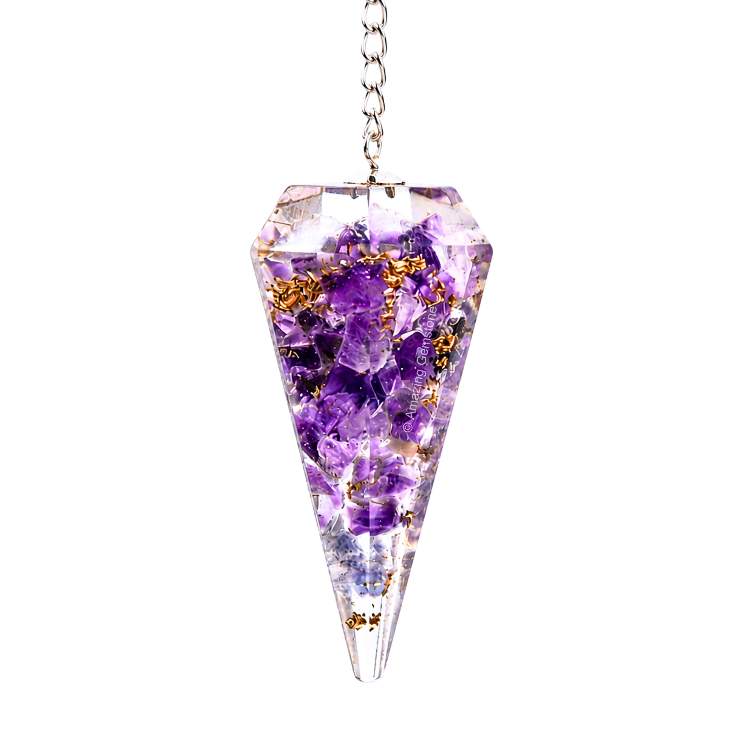 Amazon.com: Amazing Gemstone Amethyst Orgone Crystal Pendulums for