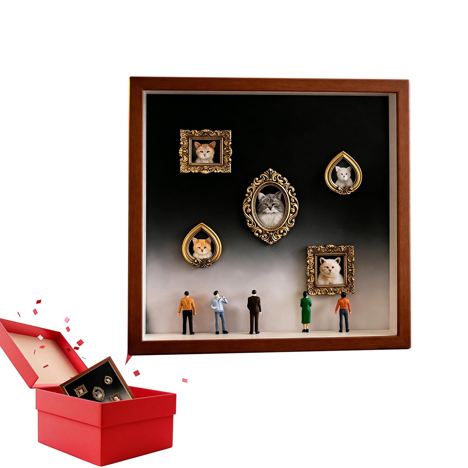 Museo inmersivo en miniatura con pantalla de fotos para decoración de salón