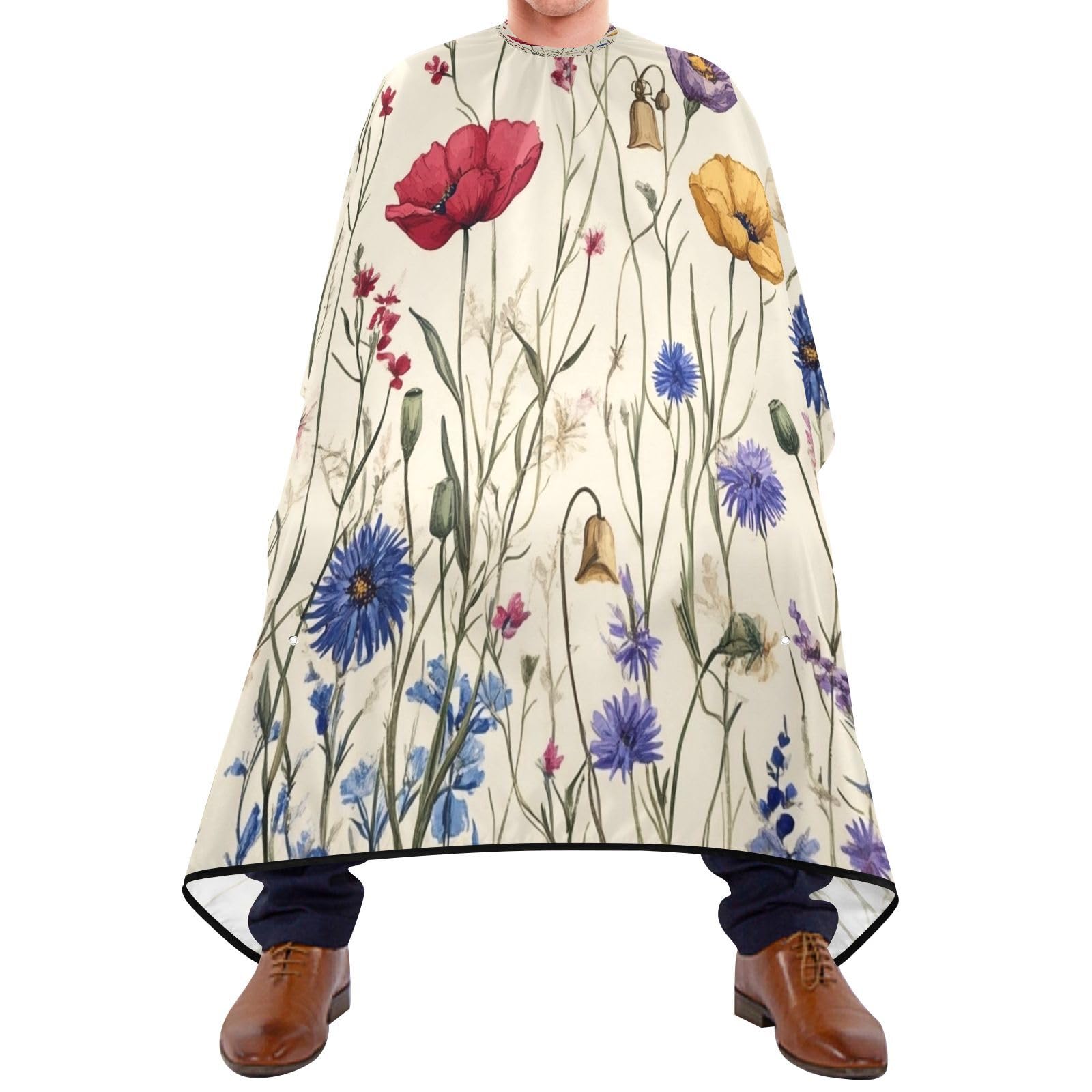 Kigai Hair Cutting Cape for Men & Women Colorful Flowers Waterproof Barber Cape Professional Hairdressing Salon Styling Cape with Adjustable Closure Snap