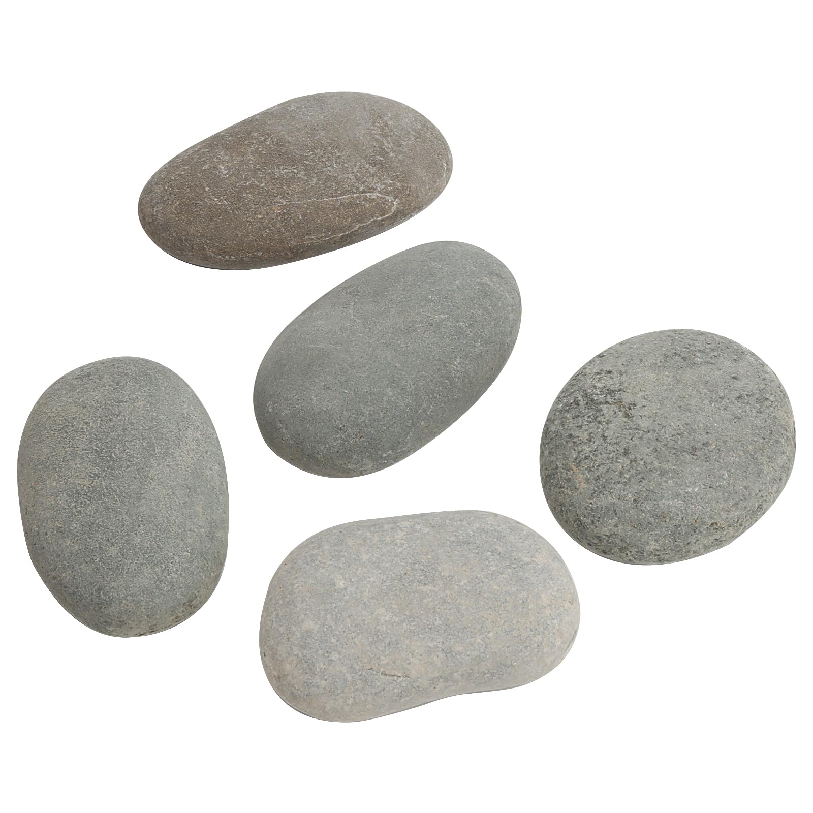 Lot de 20 grands galets de peinture de 7 à 10 cm - Gris, pierres lisses pour peinture, loisirs créatifs