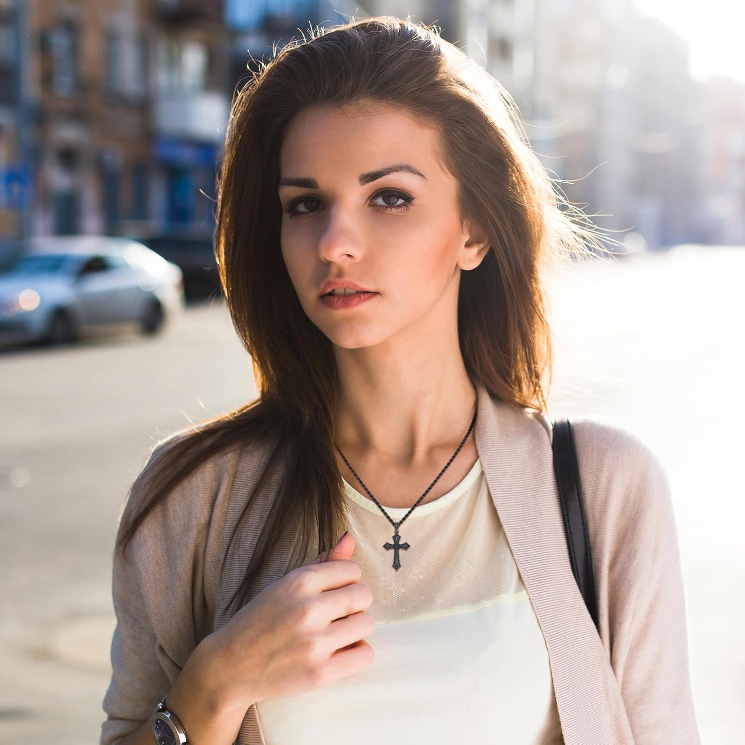 KiiKii Celtic Cross Necklace for Men Women 925 Sterling Silver Vintage Black Crucifix Pendant Christian Jewelry Gifts for Dad Husband Boyfriend - Image 4