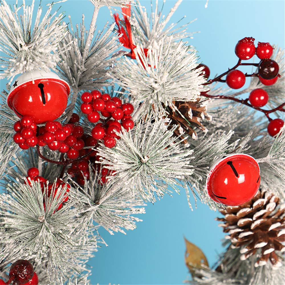 Guirlande De Noël Ruban Décorations Pleine Récolte De Cerises Feuilles Blanches Remise sur Le Mur Décor À La Maison 45cm