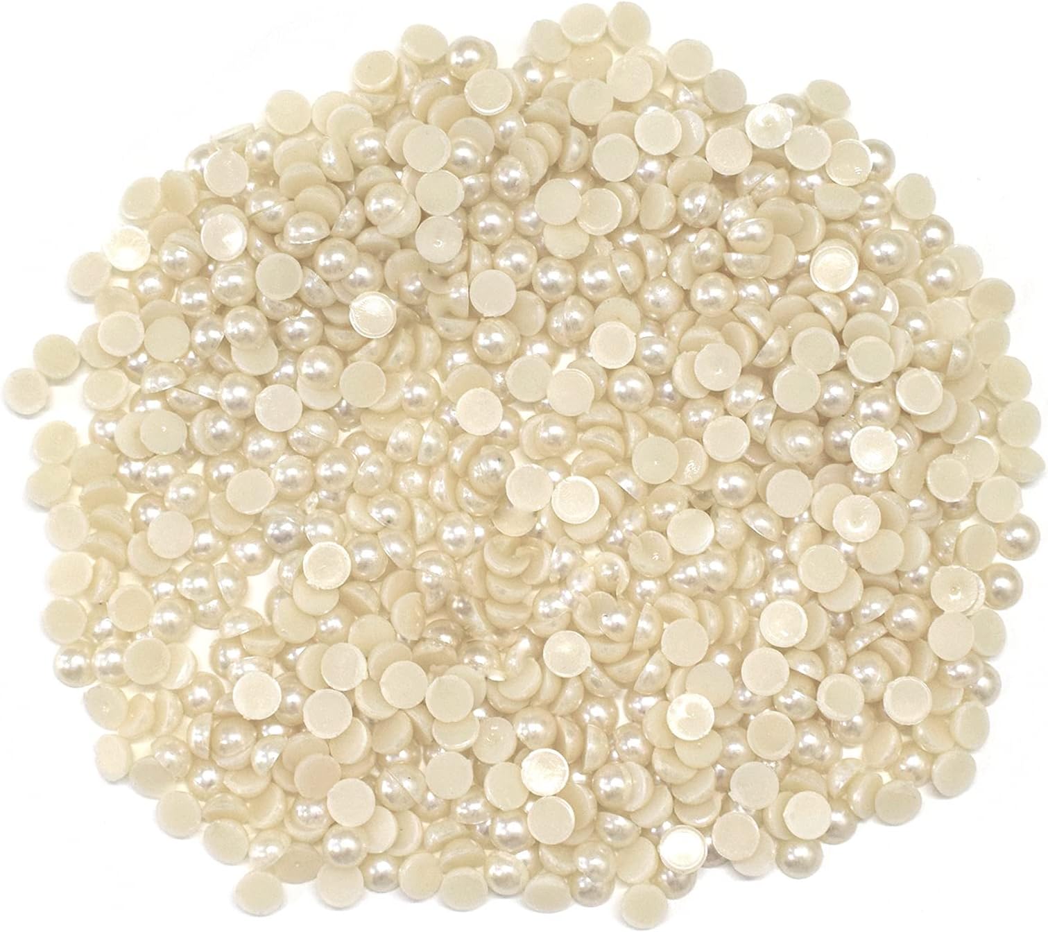 Asian Hobby Crafts Half Round Pearls for Jewelry Making & Crafts for Scrapbooking, Decoration, and Art Projects|Size : 12 mm,200 Gram (Cream)