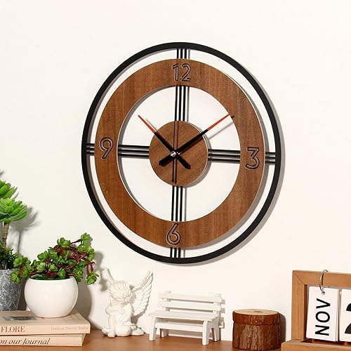 Miniatura 6 de Reloj de pared grande decorativo para pared, reloj redondo de cocina, decoración de cocina, relojes rústicos para paredes, reloj silencioso para