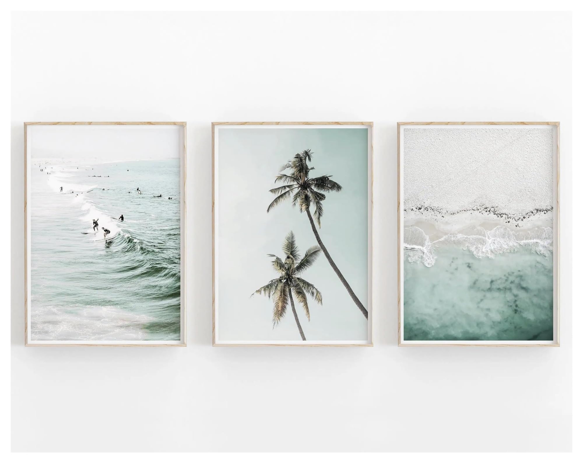 Affiche imprimable décor artistique mural été plage surf 3 pièces