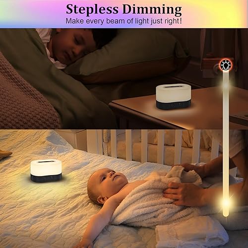 Miniatura 6 de TRELC Luz de ambiente, lámparas de mesa inalámbricas portátiles recargables, 8 modos RGB y 3 modos de luz, luz nocturna regulable con base de carga,