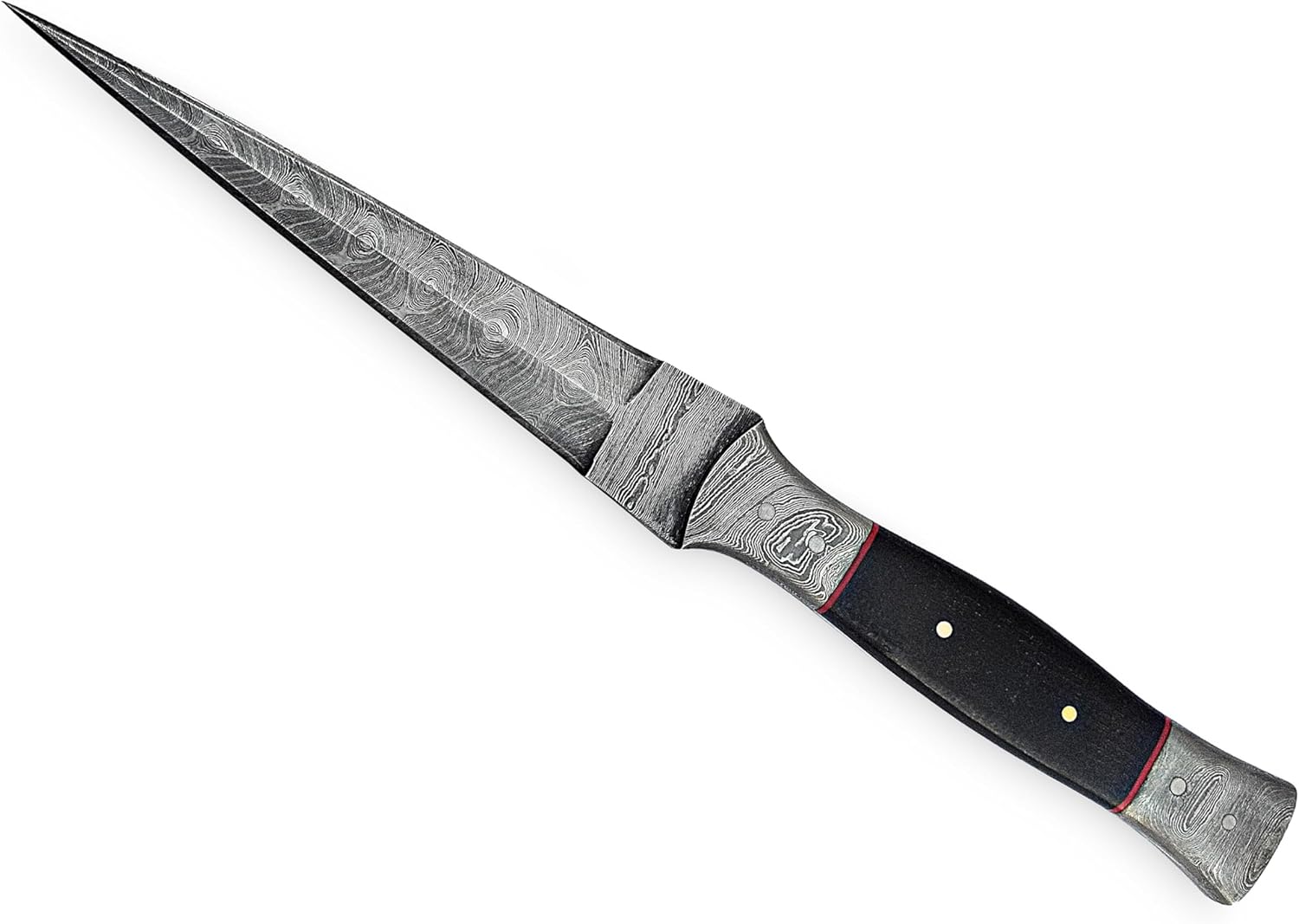 Generic Handmade Damascus Hunting Knife with sheath - Fixed Blade Hunting Knives for Men - Handmade Damascus Double Edge Dagger Knife - Bushcraft Knives, Camping Knife survival, steel