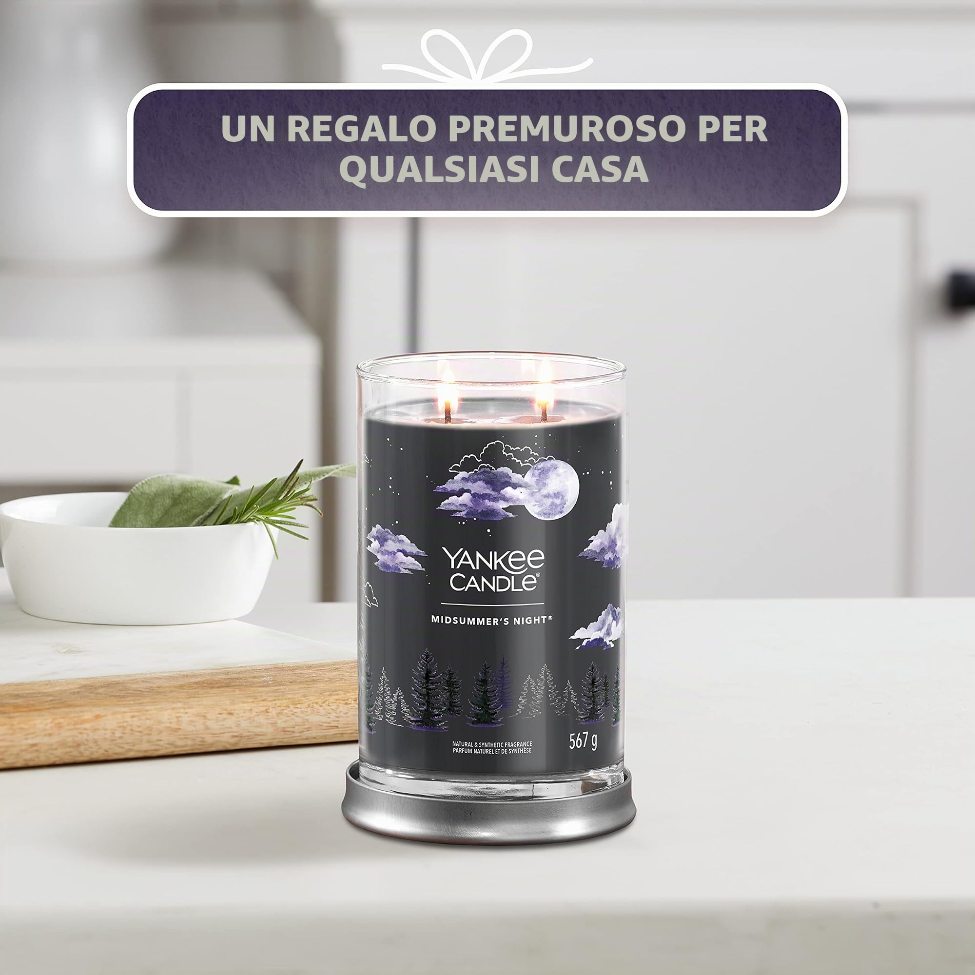 Yankee Candle Signature candela profumata | Notte di Mezza Estate in tumbler grande | Candele di miscela di cera di soia lunga durata | regalo perfetto per le donne