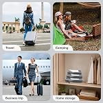 SYCARON Compression Packing Cubes for Travel, 7 Piece Travel Packing Organizers Bags Mesh Expandable Luggage Organizer Cubes for Carry on Luggage with Laundry Bag, Shoes Bag, Underwear Bag, Grey