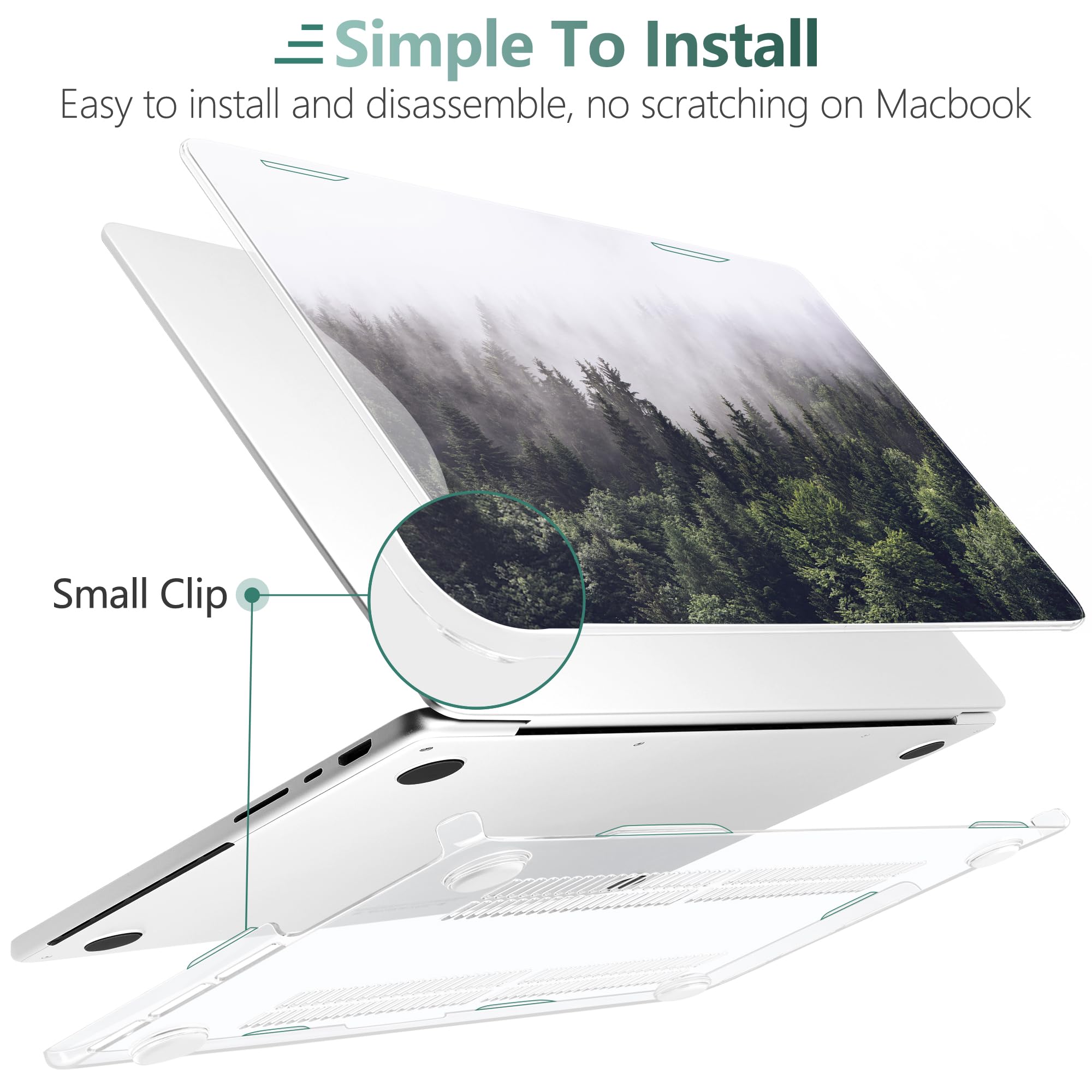 DONGKE Funda Compatible con MacBook Pro de 14 Pulgadas 2023 2022 2021 M2 A2779 M1 A2442 Pro/MAX, Funda rígida de plástico para MacBook Pro de 14 Pulgadas con Pantalla Retina XDR e ID táctil, Bosque