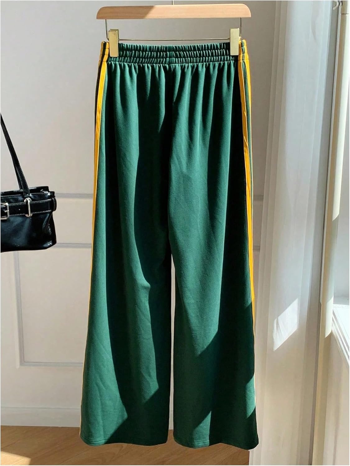 Women's Y2k Baggy Sweatpants Striped Elastic Waist Wide Leg Pants Workout Gym Trousers - Image 2