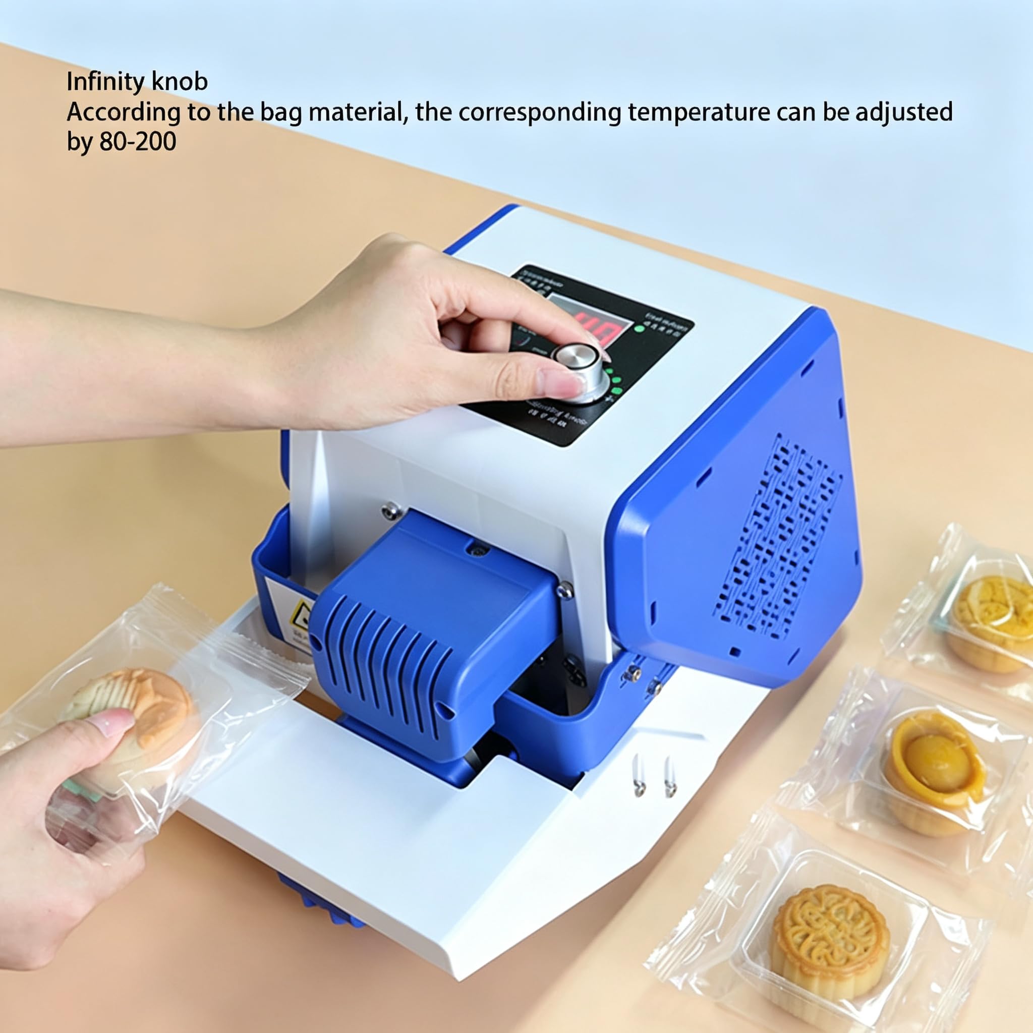 Máquina selladora de banda continua automática de 80W