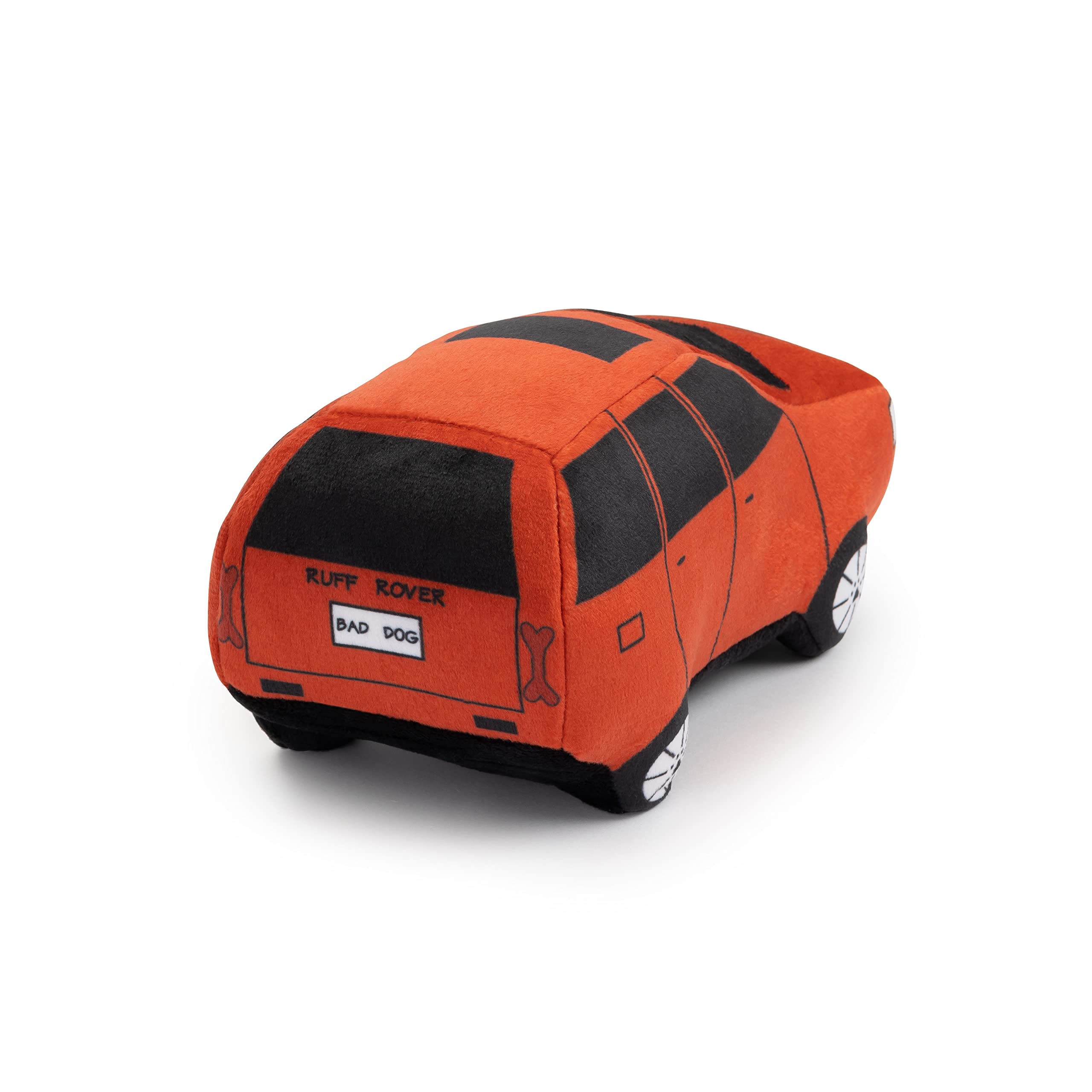 Bad Dog Ruff Rover Parody - Juguete divertido y divertido para perros con chirriador para razas pequeñas y medianas, regalos de cumpleaños, automóvil, camión, materiales seguros para mascotas (rojo)