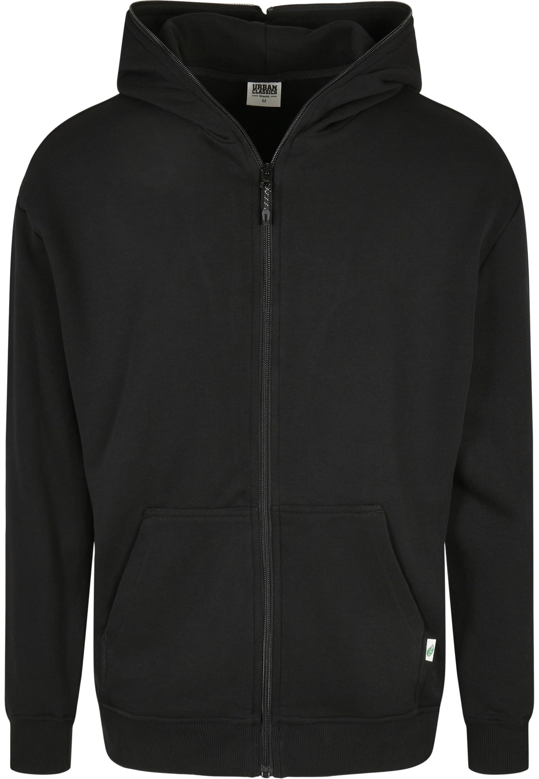 URBAN CLASSICS Sweatjacke Organic Full Zip Hoodie Schwarz Größe M