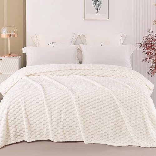 Miniatura 2 de Exclusivo Mezcla - Manta suave de vellón, tamaño Queen, 90 x 90 pulgadas, elegante, tela jacquard, aterciopelada, mullida, cómoda, cálida, ligera,