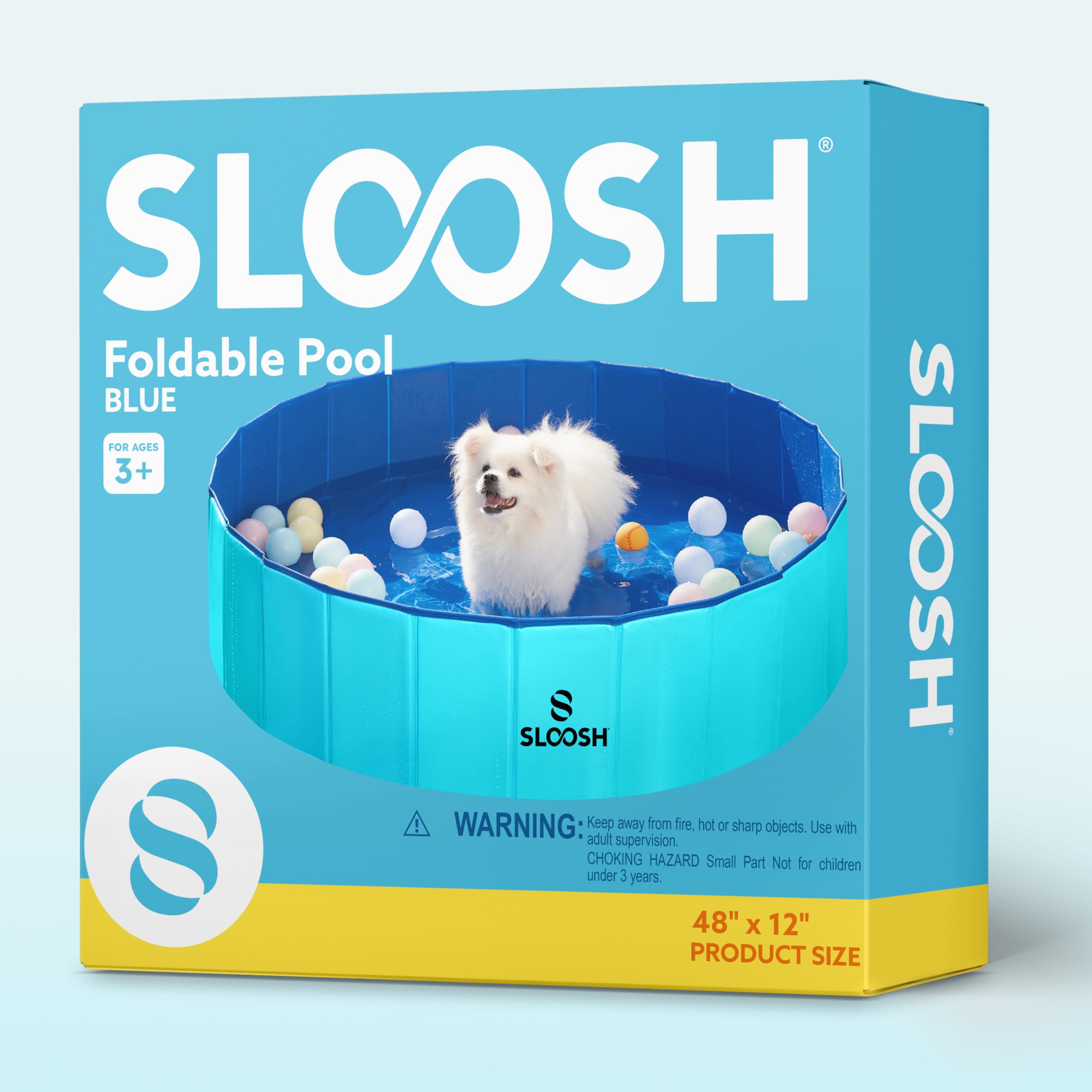 Sloosh Hundepool 120 x 30cm Planschbecken für Kleine Hunde, Verschleißfest, Tragbar, Langlebige Badewanne für Garten Blau