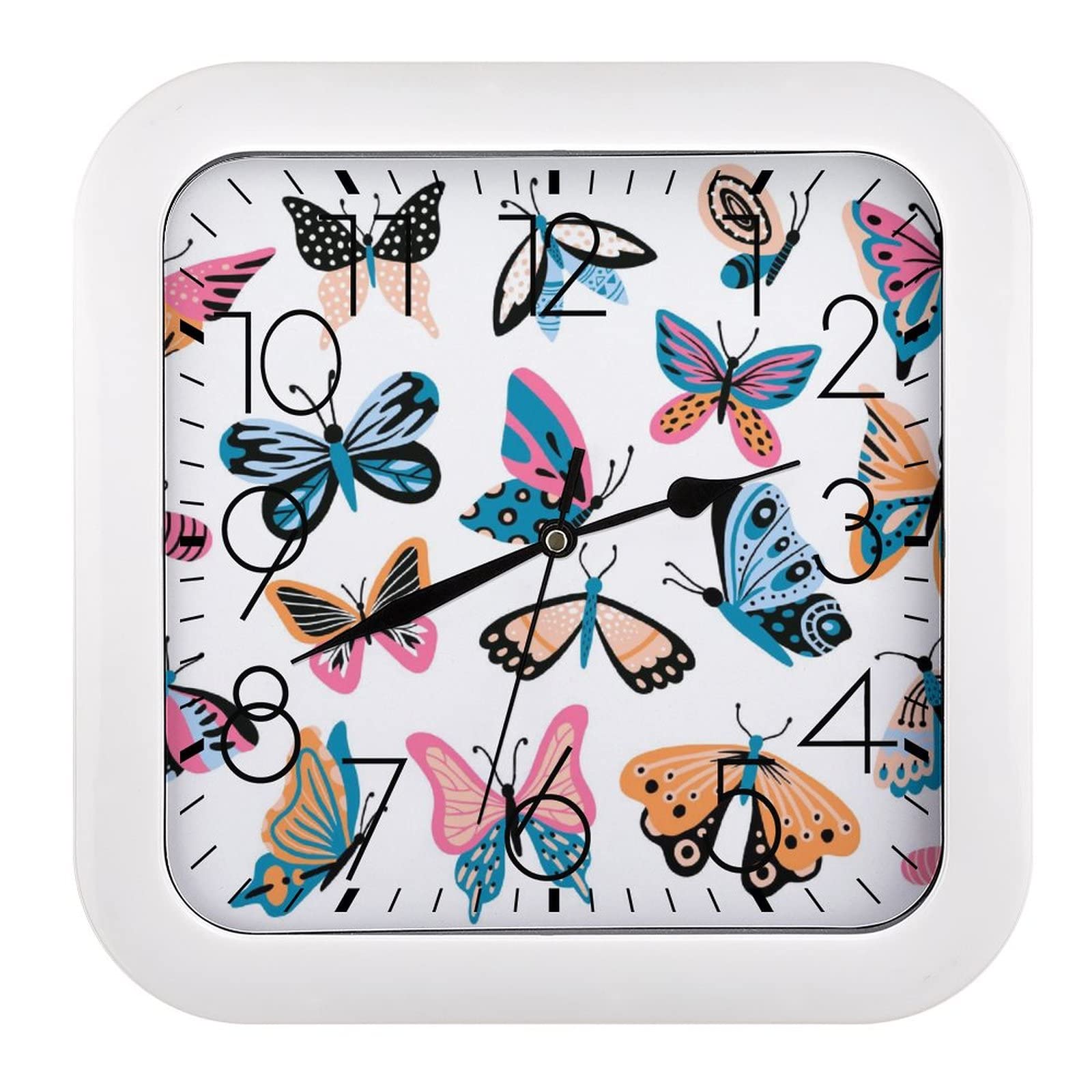 Pendule murale moderne colorfull papillon 26cm horloge silencieuse maison