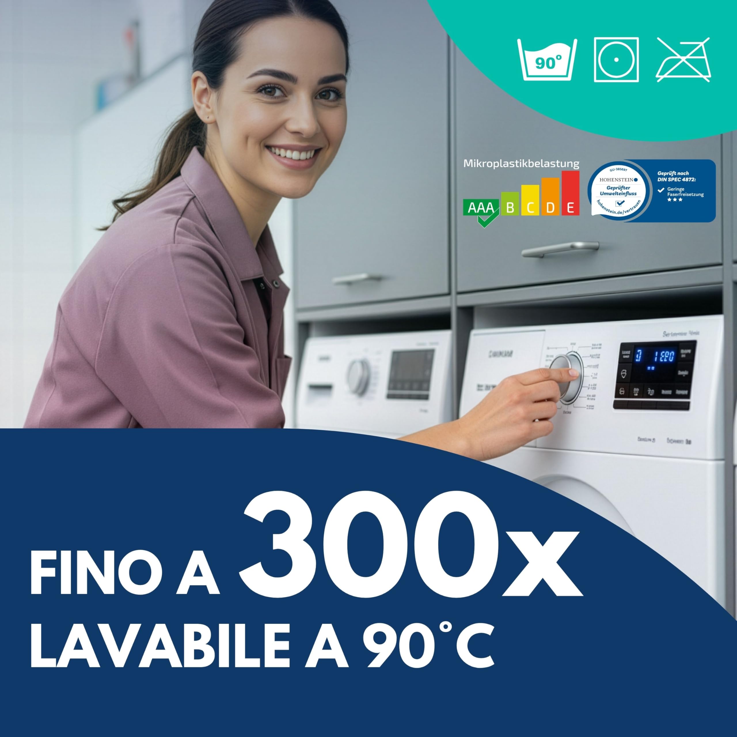 SONTY Set professionale Mocio 50 cm 2 pezzi – Lavapavimenti con supporto magnetico, panno microfibra 50 cm & manico telescopico in alluminio – Per uso professionale, ristorazione & pavimenti duri