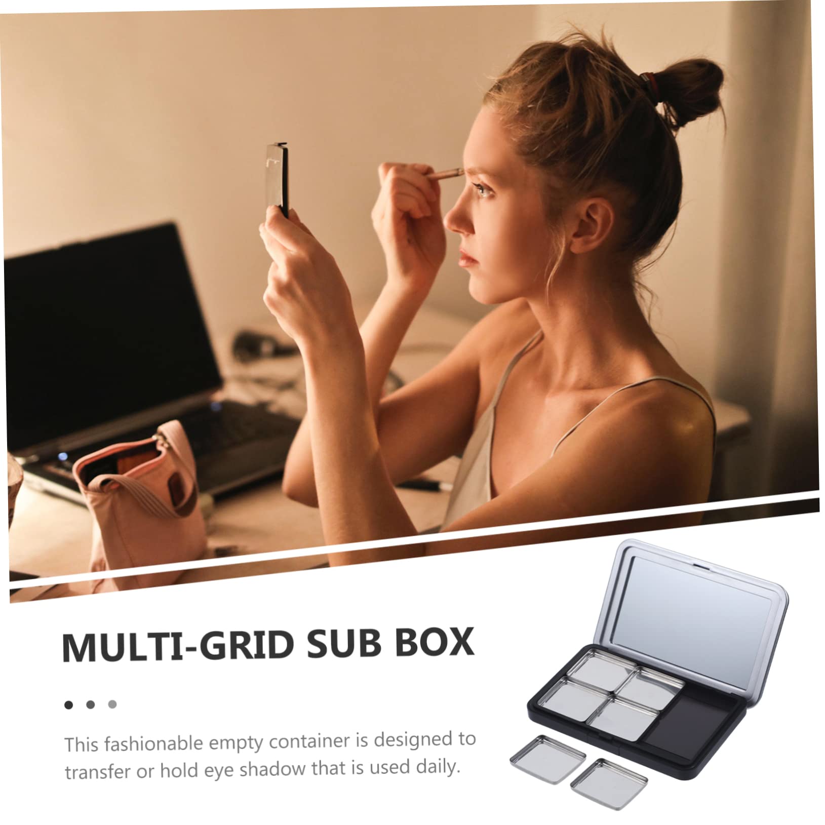 ORFOFE Set 2 Palette Vuote per Ombretti e Fard, Contenitore As Leggero, Riutilizzabile, per Fai da Te e Esposizione Cosmetici