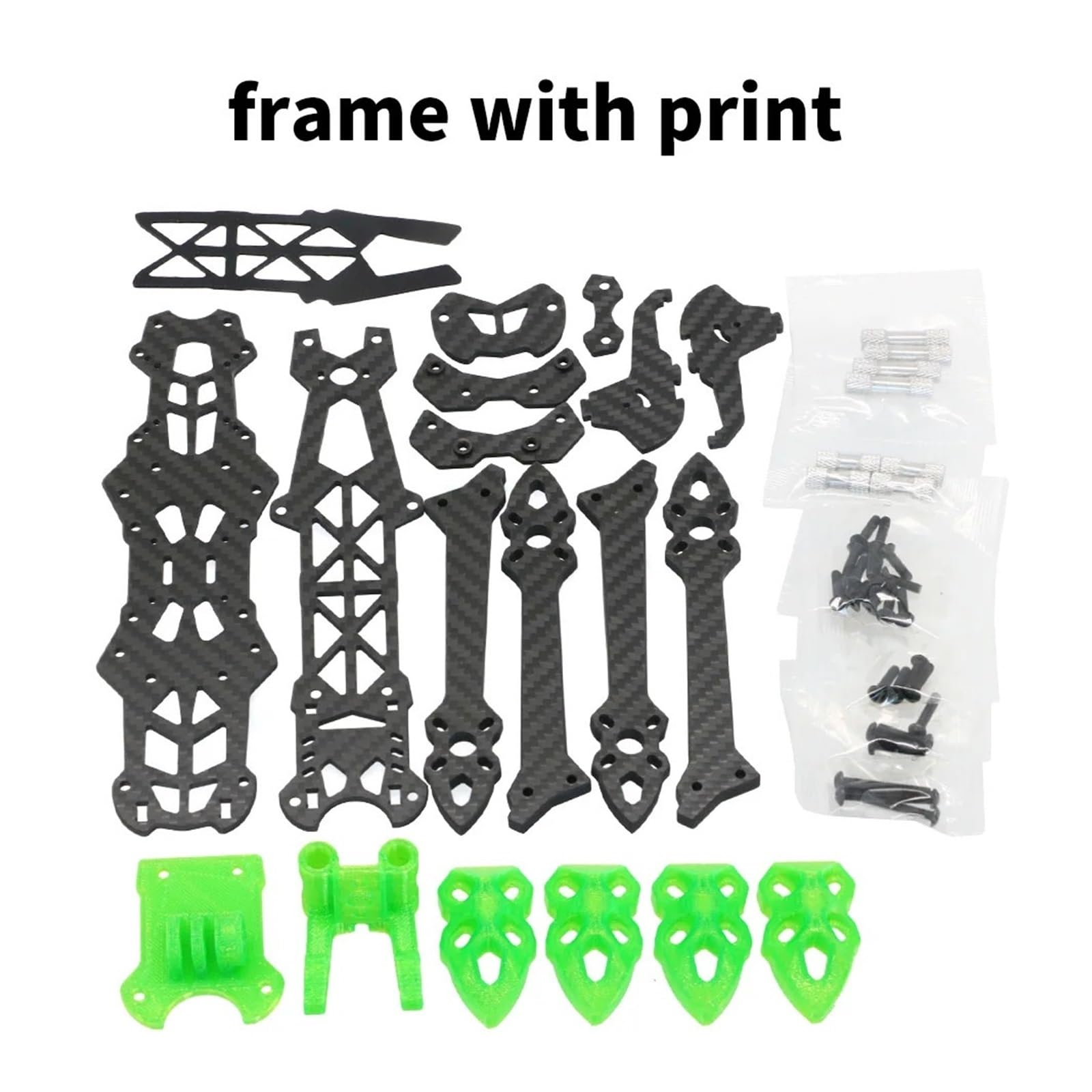 Kit Telaio Da 5 Pollici 240mm Braccio Da 5mm In Fibra Di Carbonio 3K For FPV Racing Drone RC Quadcopter Freestyle Fai Da Te Con Parti Di Stampa(Frame with print)