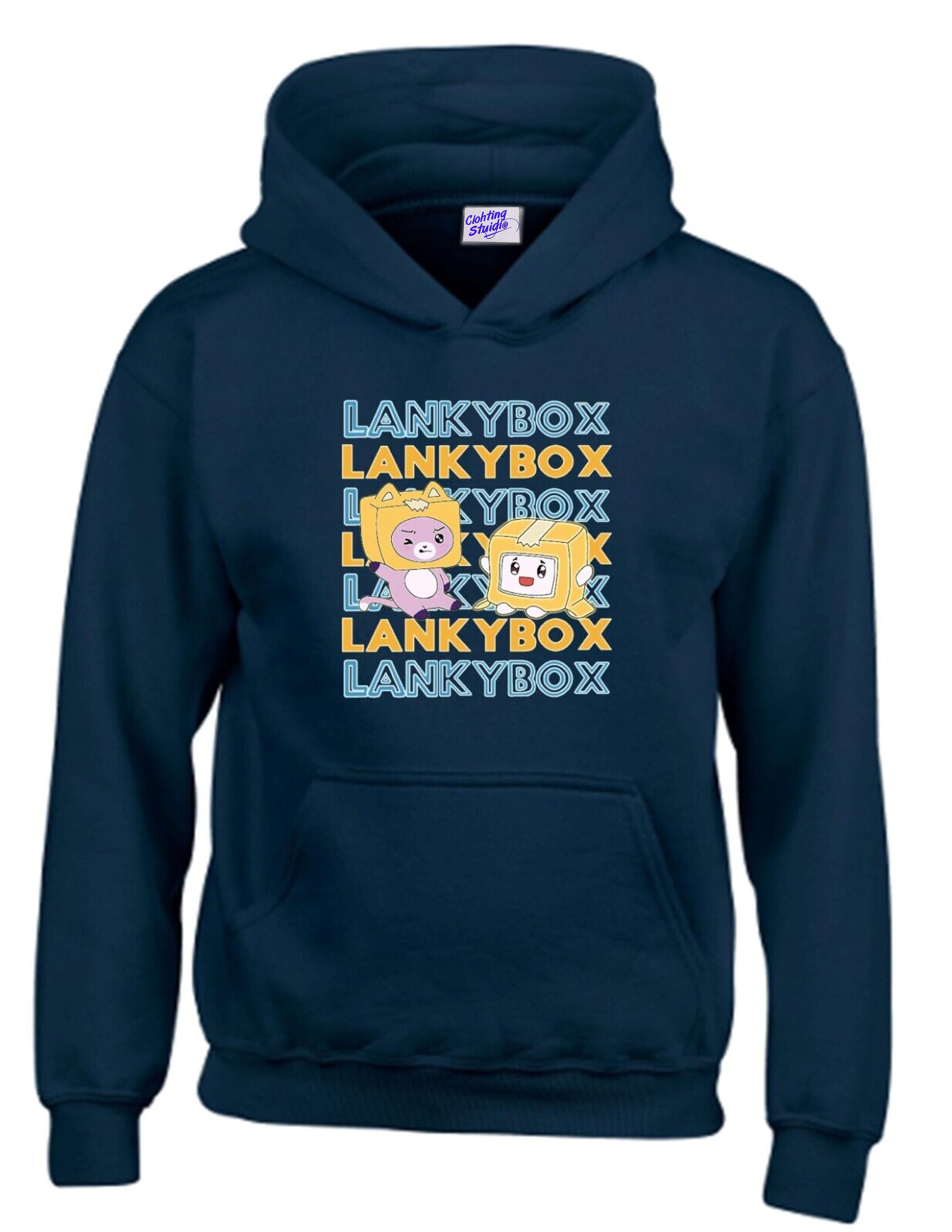 Radiance Unisex Navy Lanky Toy Funny Foxy And Boxy Merch Kids Hooded Top Great
