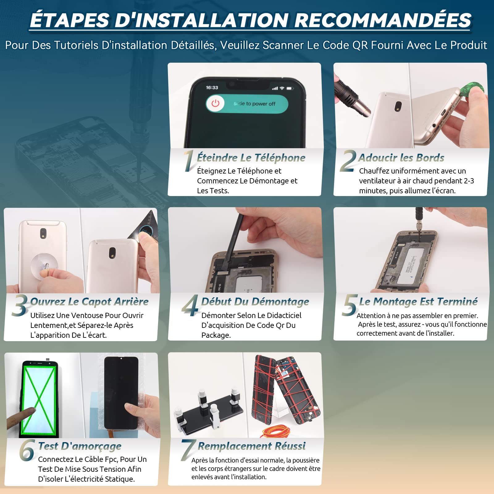 RongZy Écran de Rechange pour 6.15" Huawei P30 Lite MAR-L01A MAR-L21A MAR-LX1A Écran LCD + Vitre Numériseur Tactile Capteur Assemblé Remplacement pour P30 Lite(Noir)