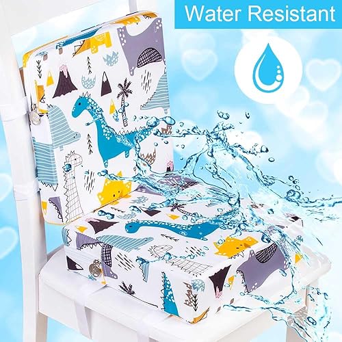 Miniatura 20 de 2 piezas de asiento elevador para mesa de comedor, cojín de aumento de silla para bebés y niños, correa de almohadilla de asiento de silla gruesa