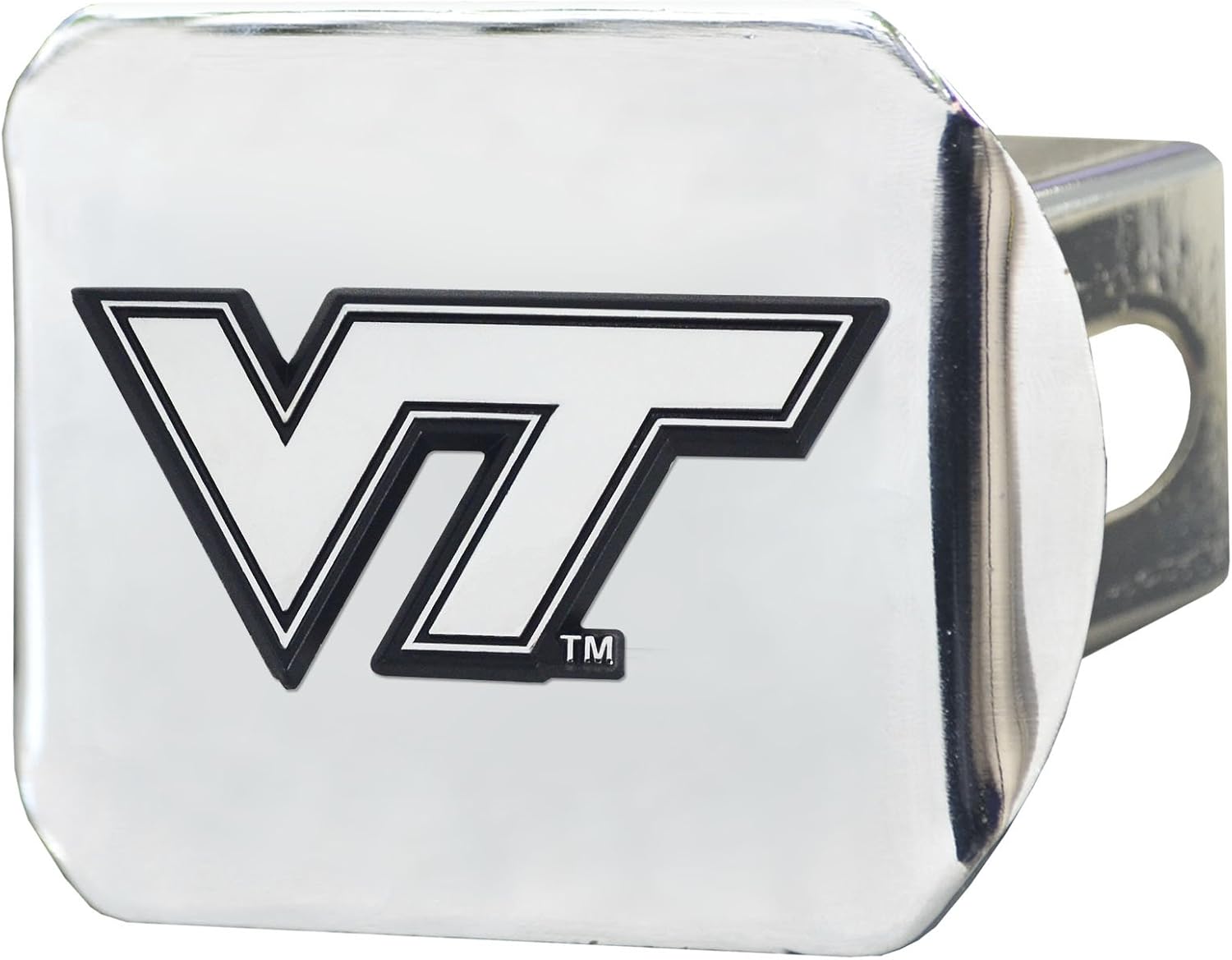 FANMATS 15106 Virginia Tech Hokies Chrome Metal Hitch Cover with Chrome Metal 3D Emblem