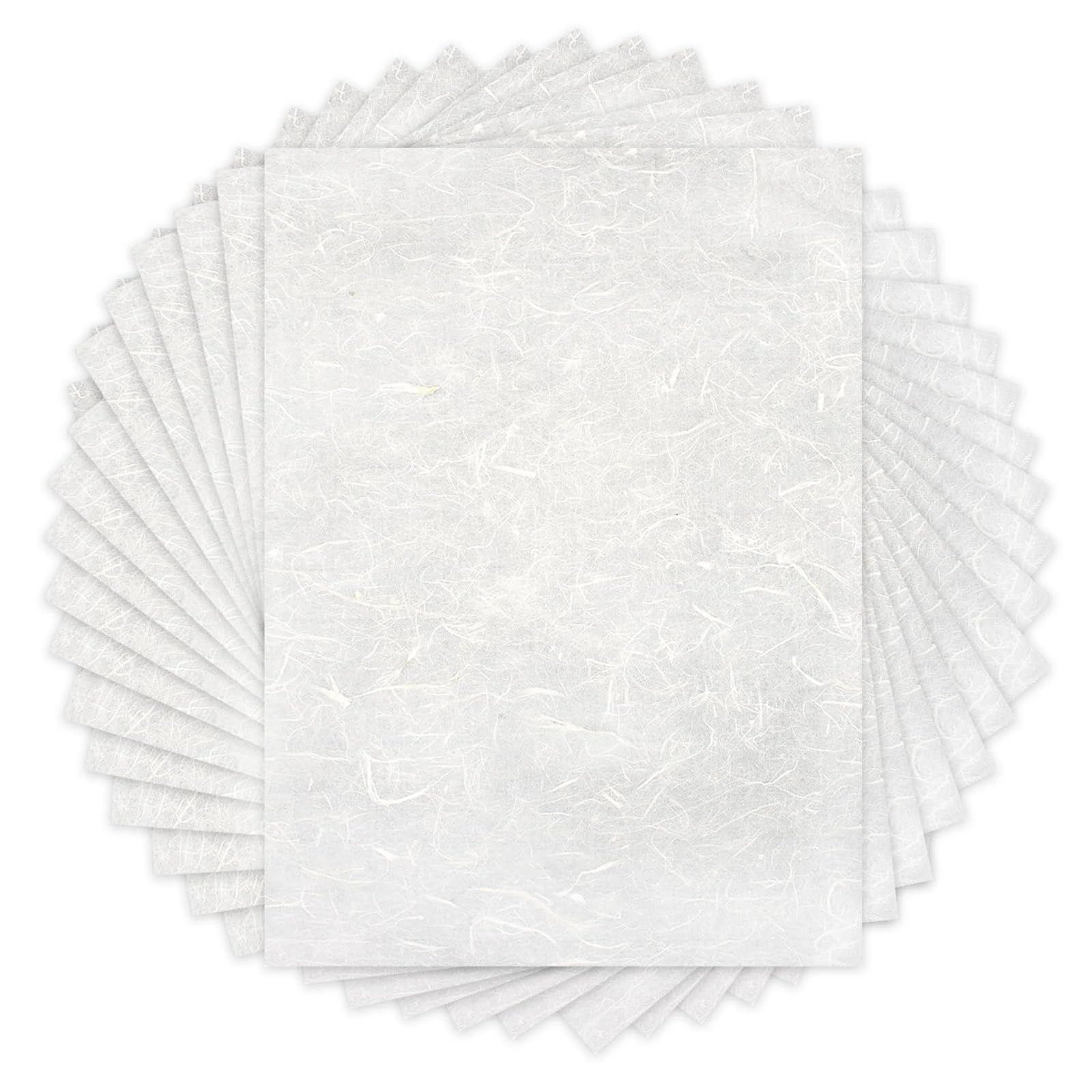 60 Pcs Natural Mulberry Paper Sheets, Visible Leaves Rice Paper 19 * 29CM