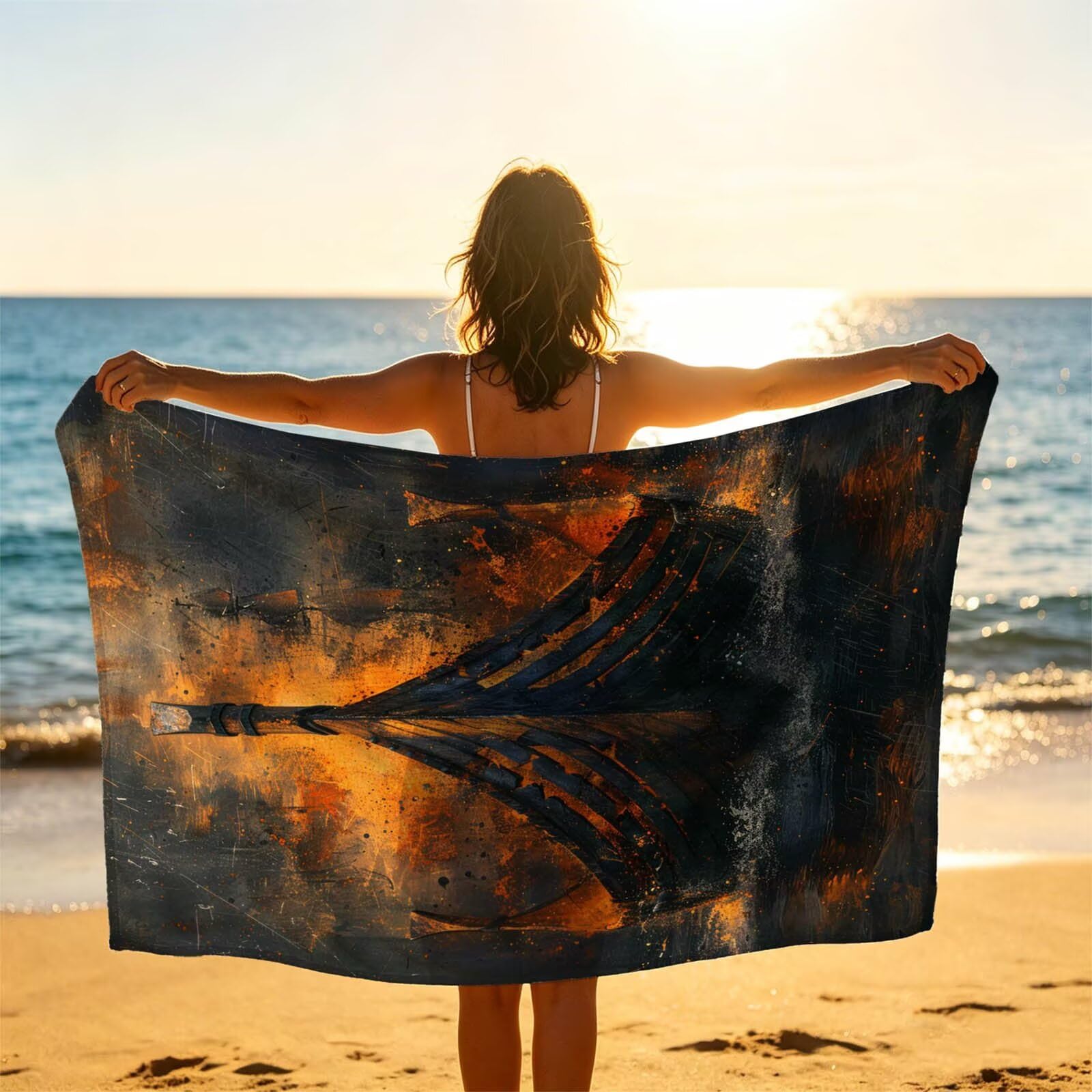 Bote Toalla Playa 160x220 Resistente a la arena Secado rápido Ligero, Toalla Playa Grande 220 x 160cm Suave Cómodo como Gym Yoga Sauna Toallas Baño Grandes Exterior Travel Essentials Paisaje XTLS-6901