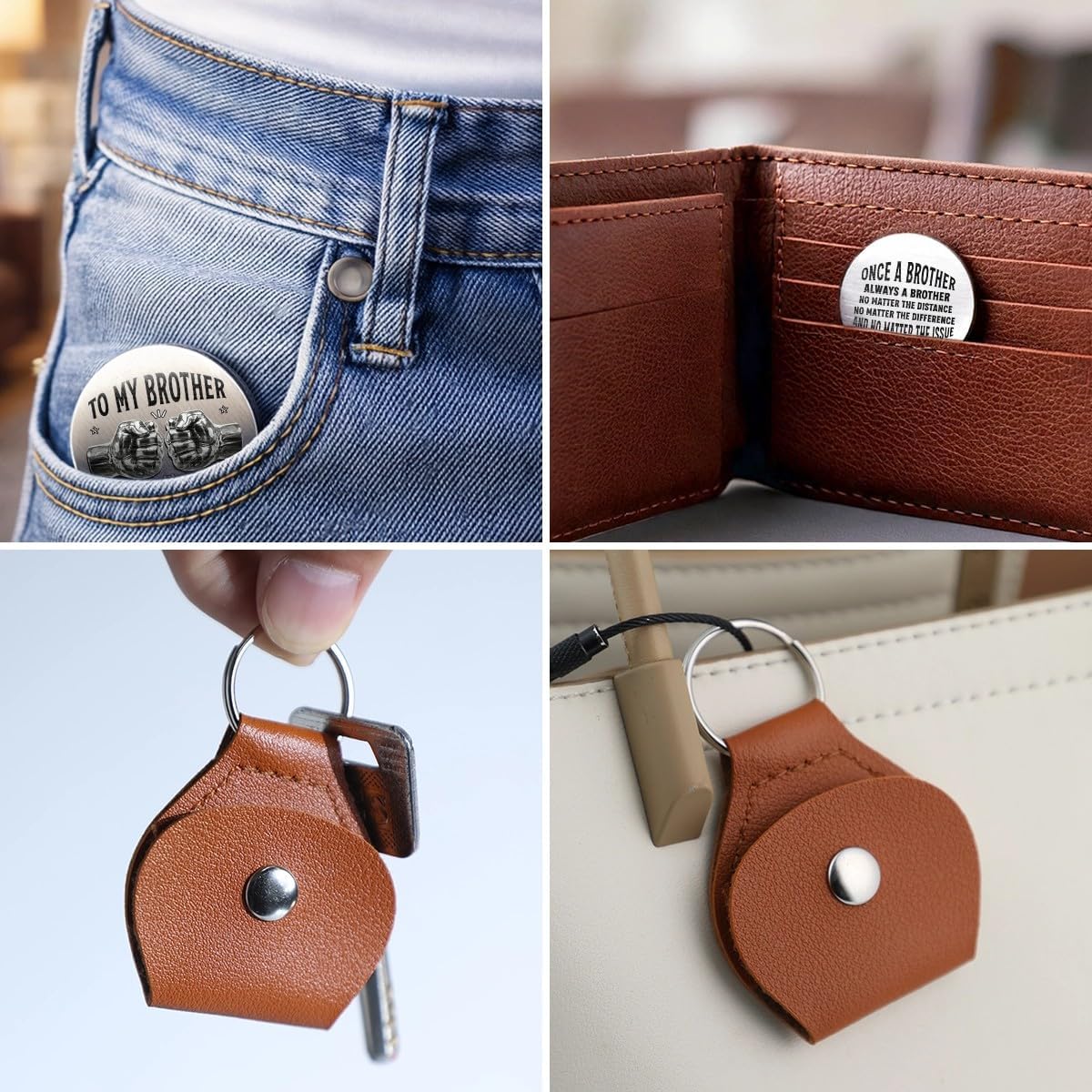 Pawfect House Once A Brother And Always A Brother, Personalized Birthday Gifts For Brothers, 2D Pocket Token For Brothers, Custom Pocket Hug, Personalized Pocket Hug Token With Name