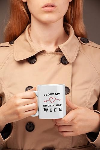 Miniatura 3 de Sexy Gift For Wife on Birthday or Valentines Day. I Love My Smokin Hot Wife. 11 oz Romantic Marriage Coffee Mug. Funny Gift Idea From Husband on