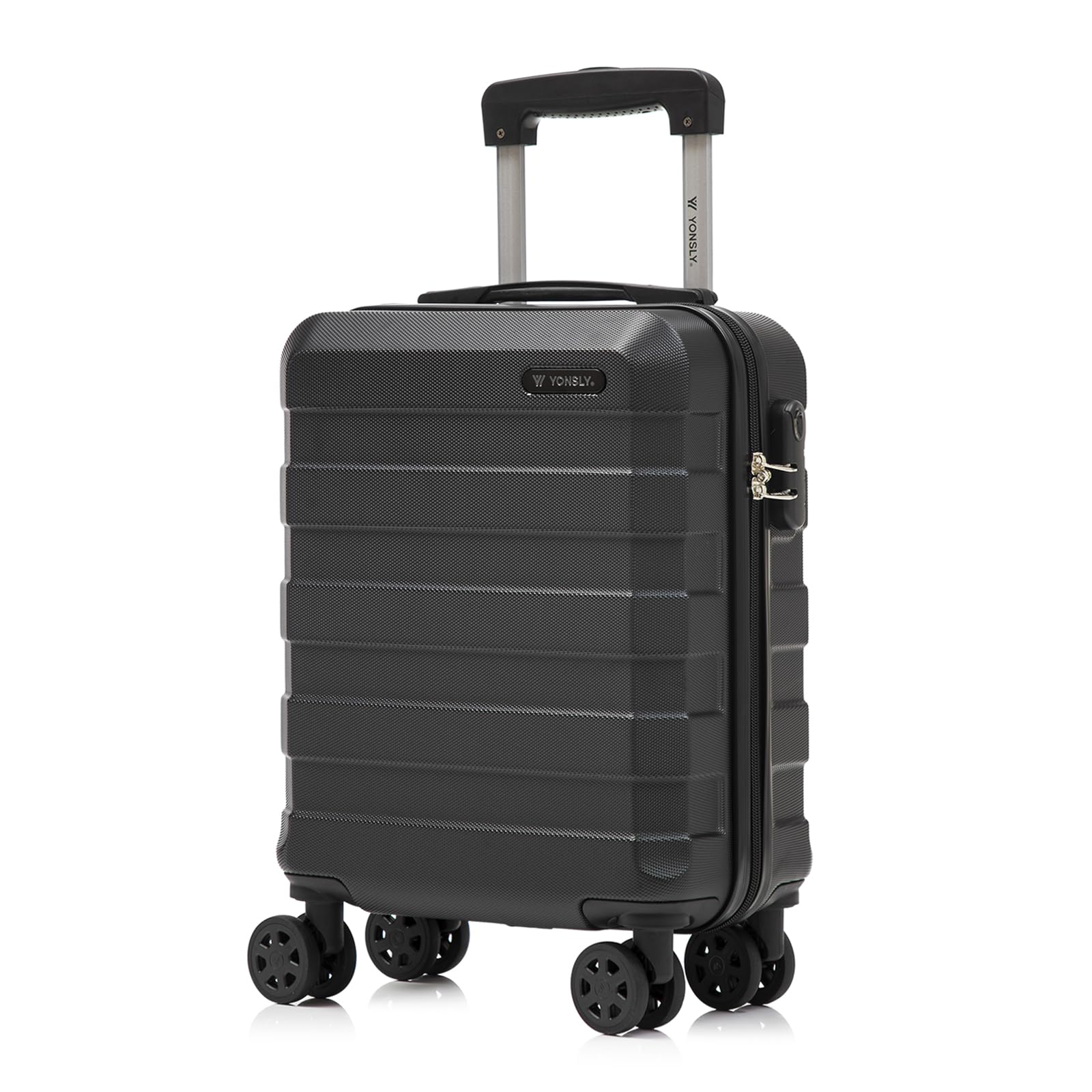 yonsly Koffer Suitcase, Trolley Reisekoffer, Rollkoffer Handgepäck mit 4 Rollen 360°, ABS Hartschalen, Sicherheitsschloss, Weicher Gummigriff, 210D-Futter
