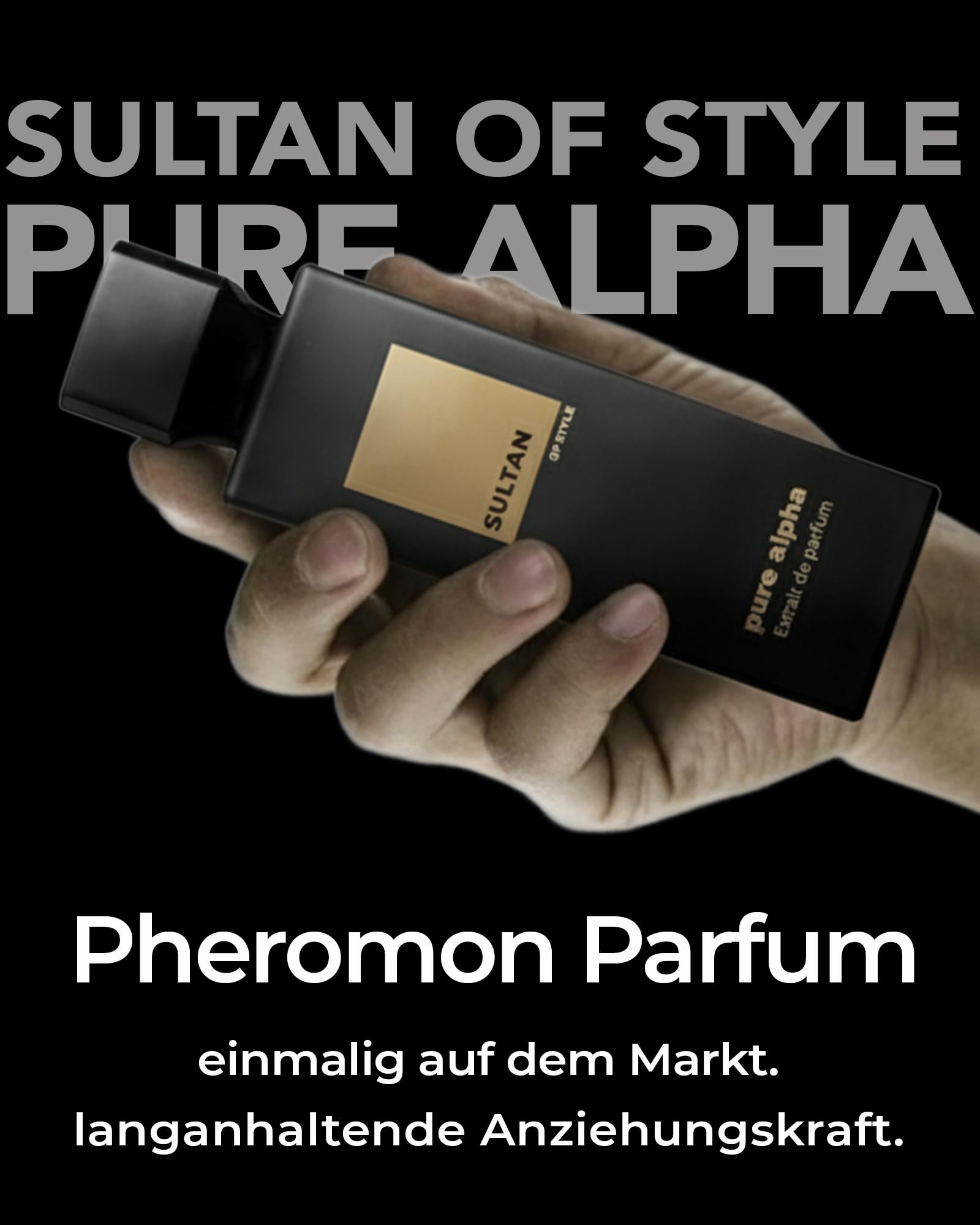 Sultan of Style Pure Alpha - Perfume en spray para hombre, aroma intenso y duradero con complejo de liberación prolongada, 75 ml