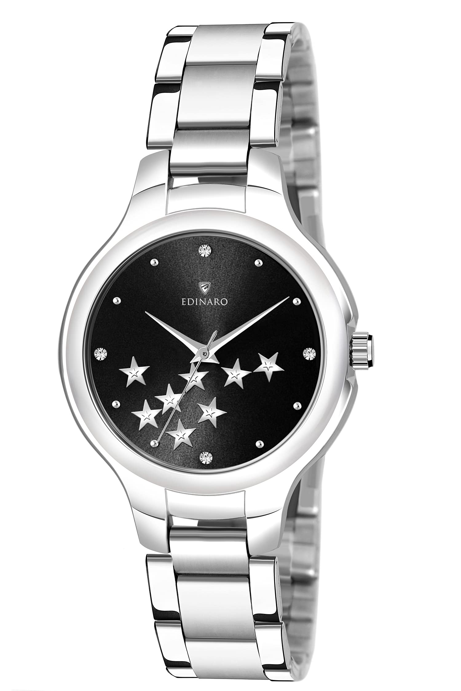 EDINARO Analogue Black Dial Silver Bracelet Girls & Womens Wrist Watch (ED-2083W) (B097MRCDTL) Amazon Price History, Amazon Price Tracker