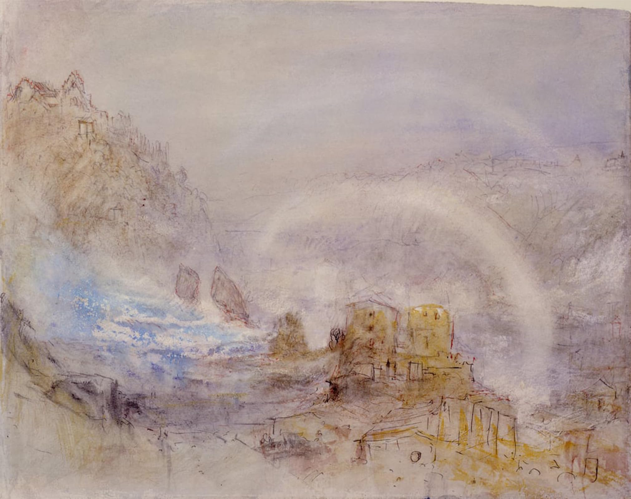 SERENDIPITP Aesthetic Poster Photo Wall Print Retro Picture the Falls of the Rhine At Schaffhausen by Mallord William Turner Modern Wall Artwork for Home Decor 60x90cm