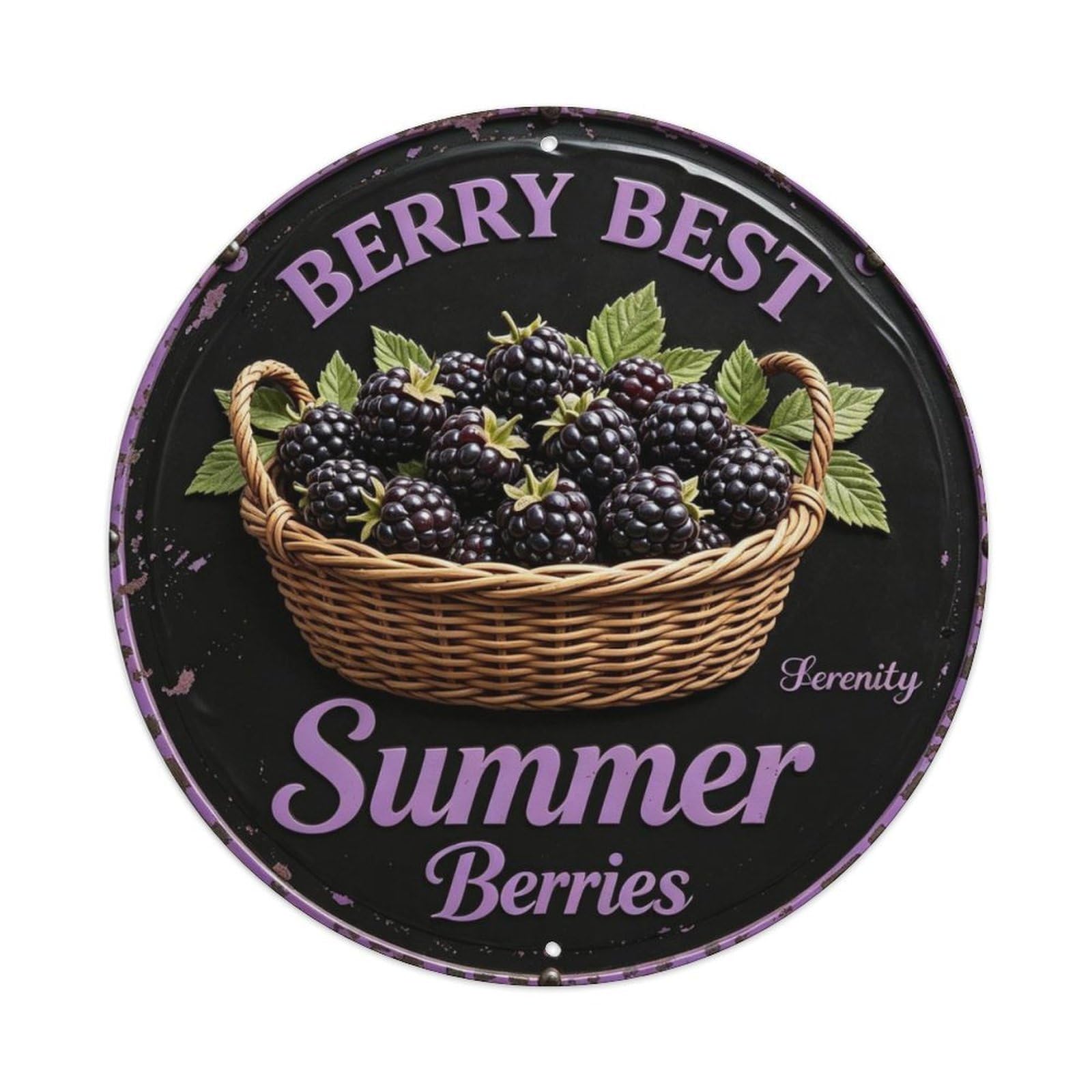 Summer Berries Metal Tin Sign Plaque