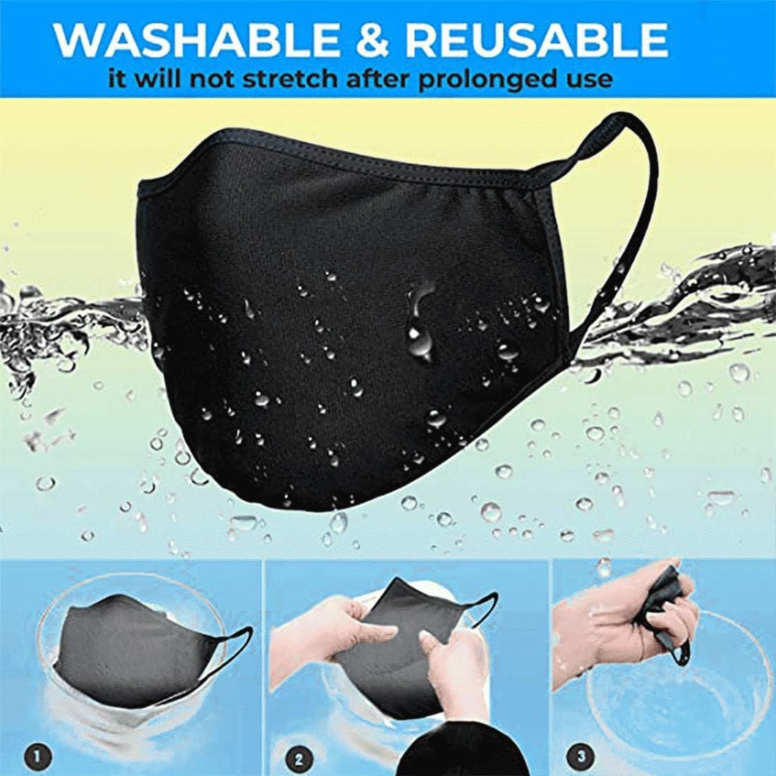PM2.5 Activated Carbon 5 Layers Filter Replaceable Anti Haze Filter Paper Pad for Adults Men and Women -Black (10PCS +5PCS)